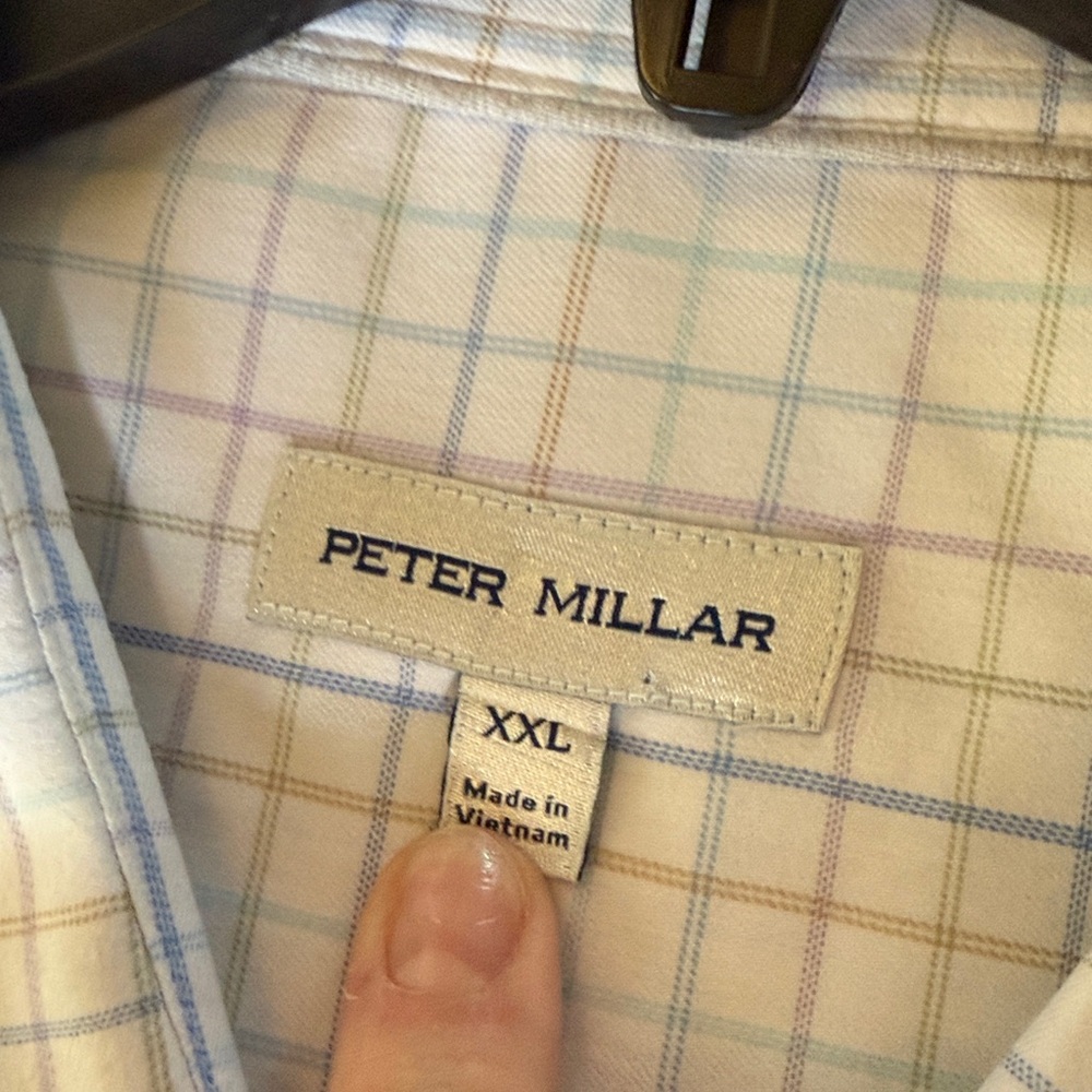 TWO!! Peter Millar shirts, one is blue and one is white, both size XXL - Picture 7 of 9